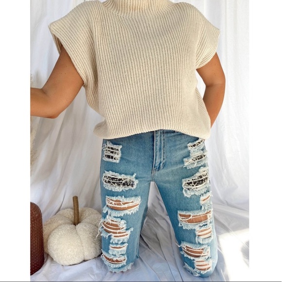 A5 - 253 JBD just black denim leopard pocket distressed jeans size 27 - Picture 3 of 16